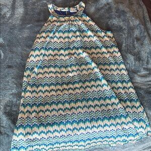 New York & Company Multicolor Chevron Dress